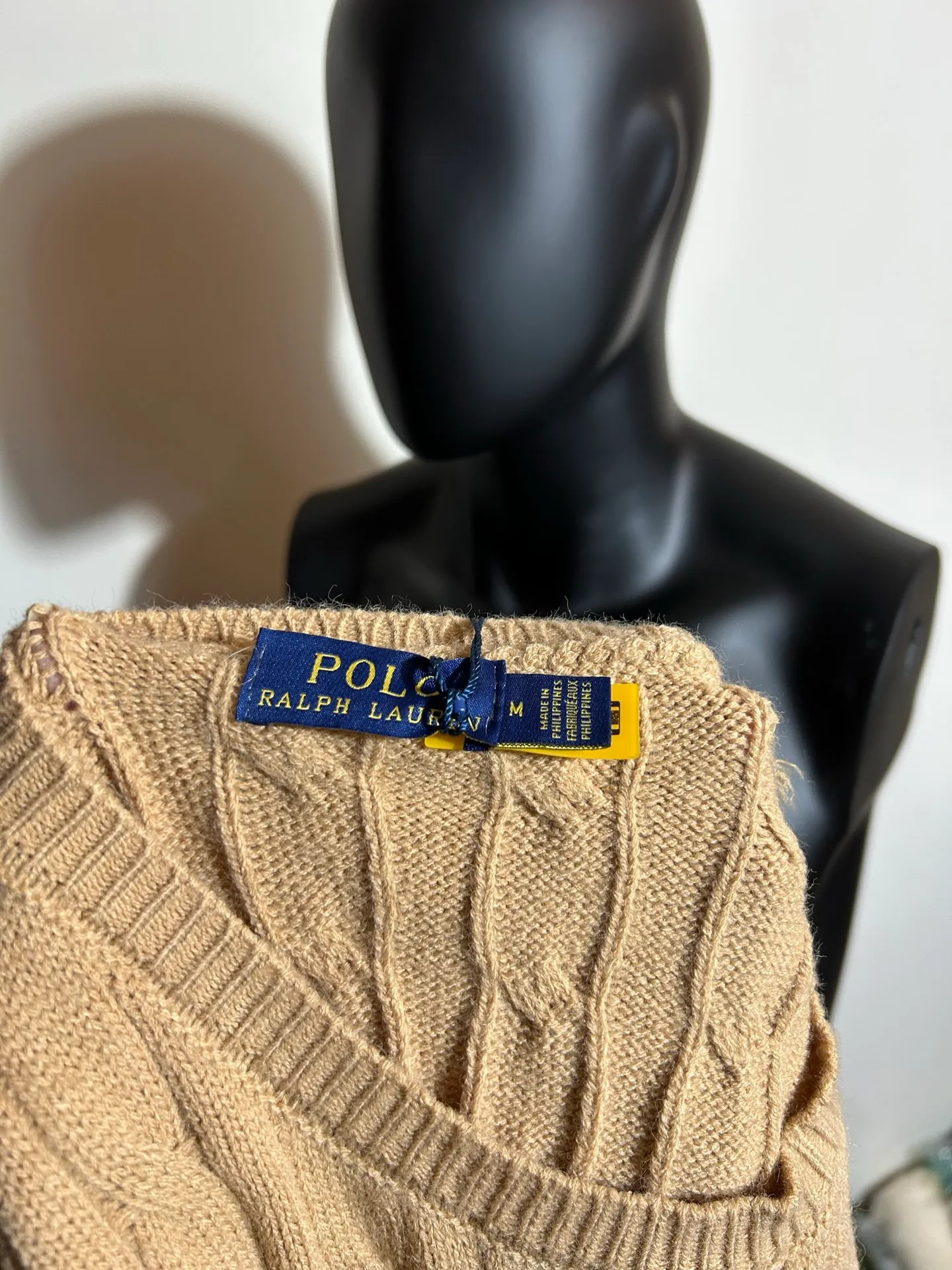 P190 000010 #FF2223 Polo Ralph Lauren solid cable knitted sweater brown Size: S-XXL